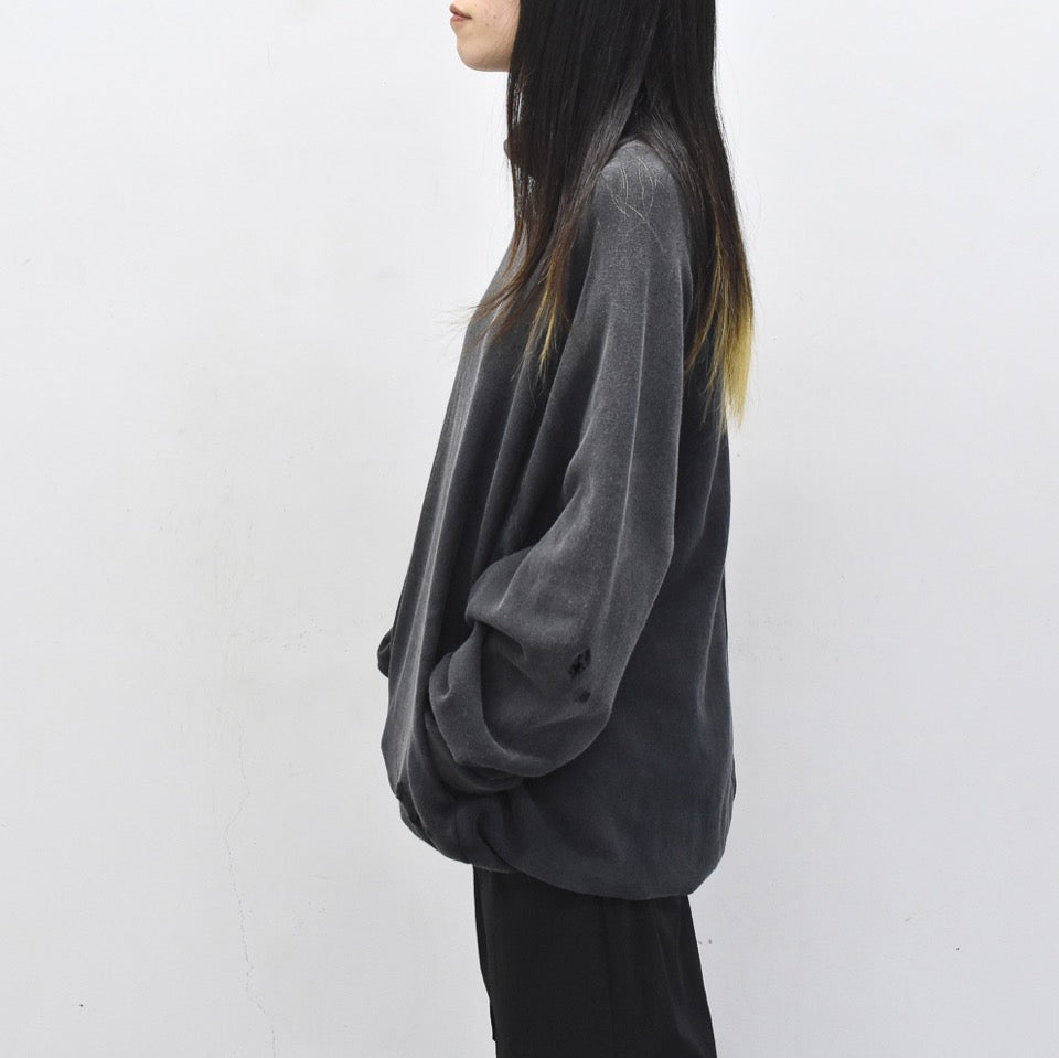 THE JEAN PIERRE / Pigmentdye Dove Turtle Sweat Shirt - FADE BLACK
