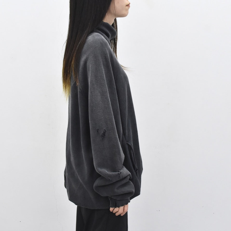 THE JEAN PIERRE / Pigmentdye Dove Turtle Sweat Shirt - FADE BLACK