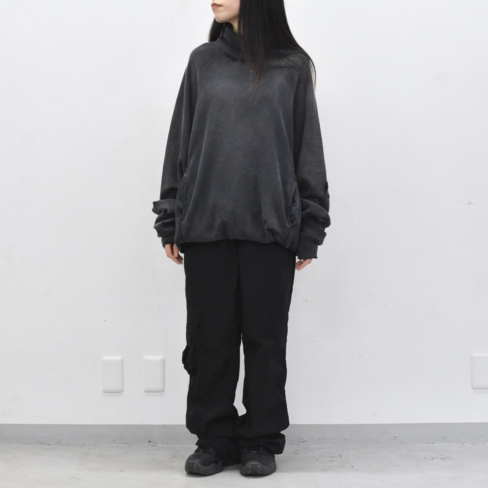 THE JEAN PIERRE / Pigmentdye Dove Turtle Sweat Shirt - FADE BLACK