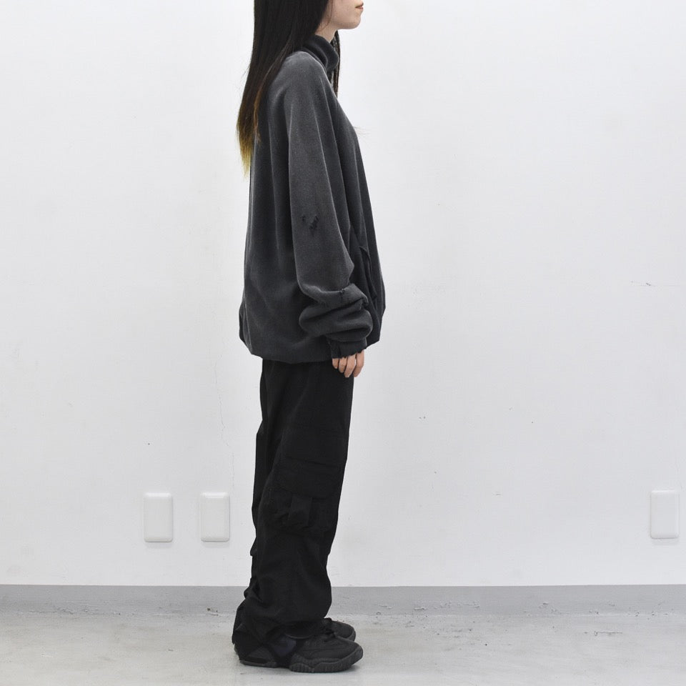 THE JEAN PIERRE / Pigmentdye Dove Turtle Sweat Shirt - FADE BLACK