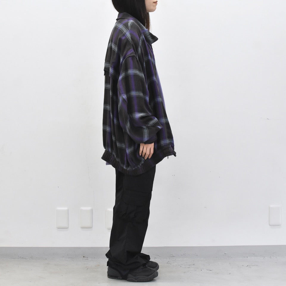 THE JEAN PIERRE / Glitter Plaid Harrington Jacket - SKY BLUE