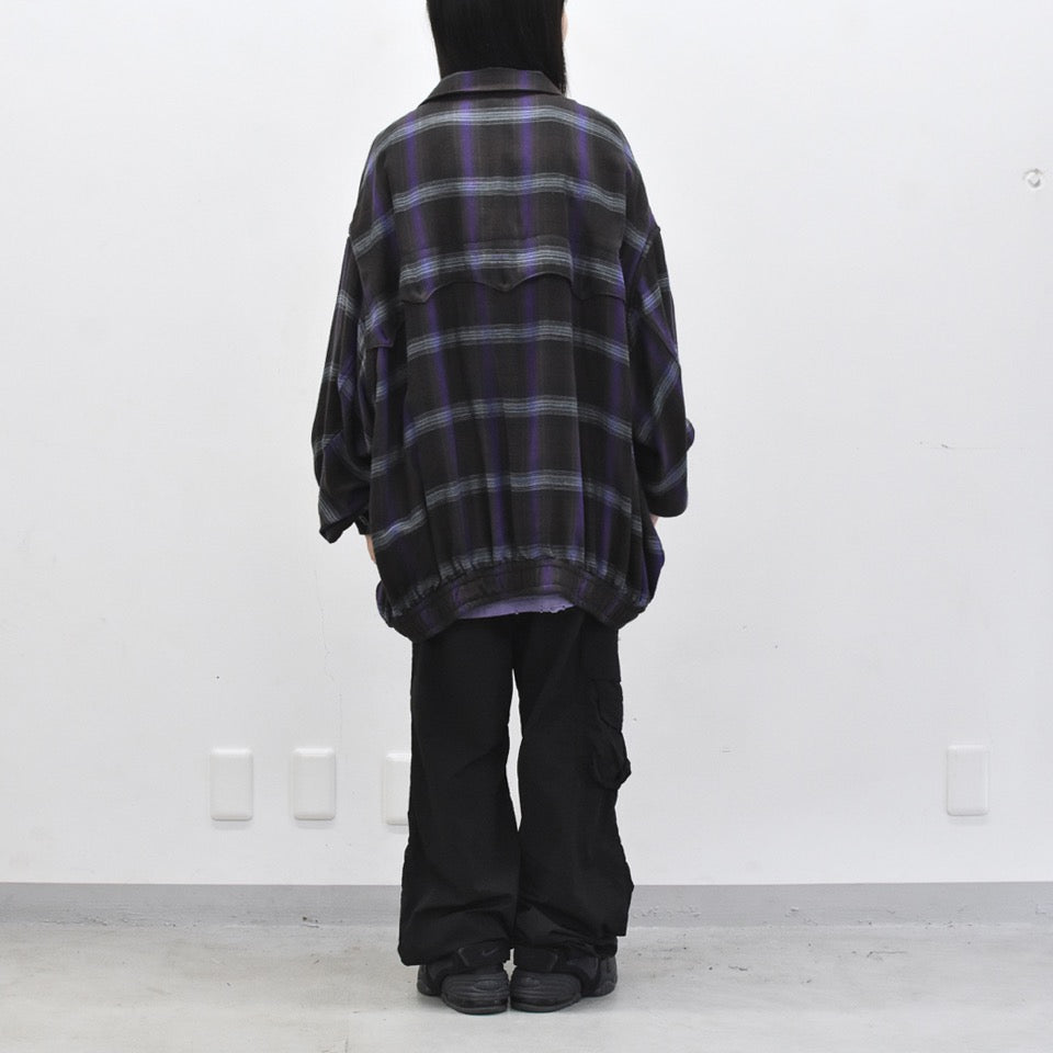 THE JEAN PIERRE / Glitter Plaid Harrington Jacket - SKY BLUE
