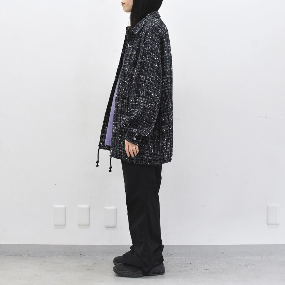 THE JEAN PIERRE / Tweed Dove Coach Shirt - MIDNIGHT BLK