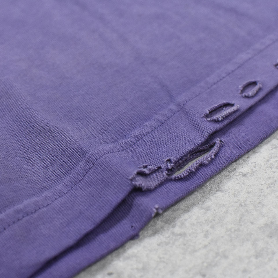 THE JEAN PIERRE / Pigmentdye Grunge Destroy SS TEE - PURPLE