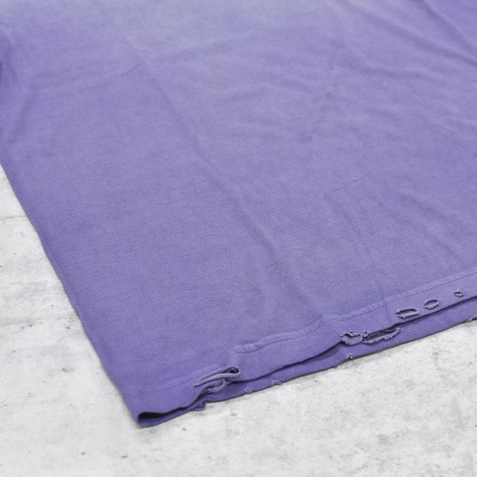 THE JEAN PIERRE / Pigmentdye Grunge Destroy SS TEE - PURPLE