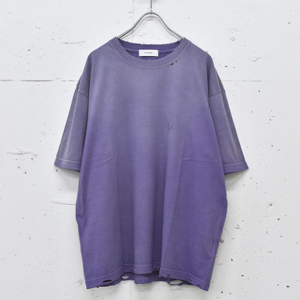 THE JEAN PIERRE / Pigmentdye Grunge Destroy SS TEE - PURPLE