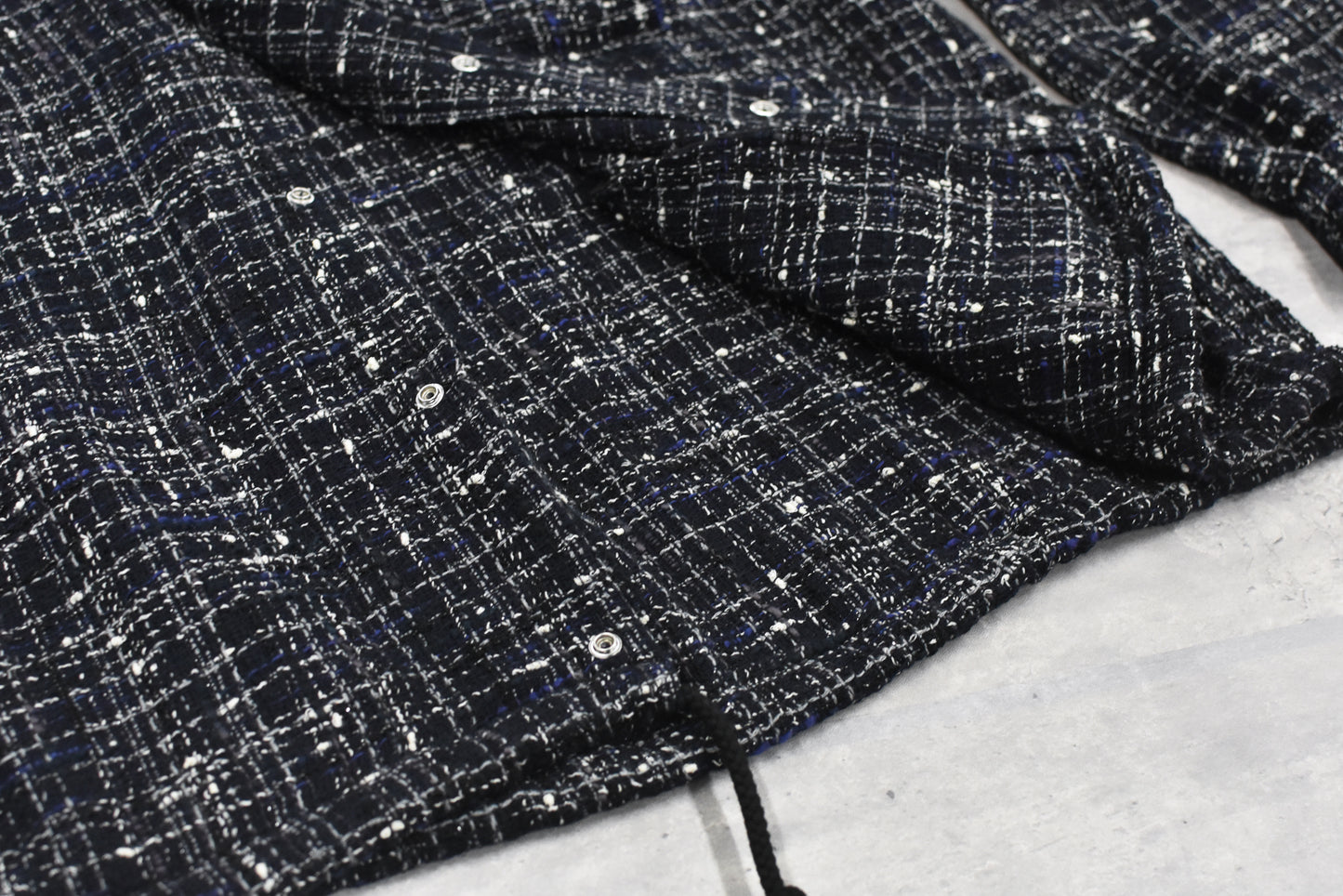 THE JEAN PIERRE / Tweed Dove Coach Shirt - MIDNIGHT BLK