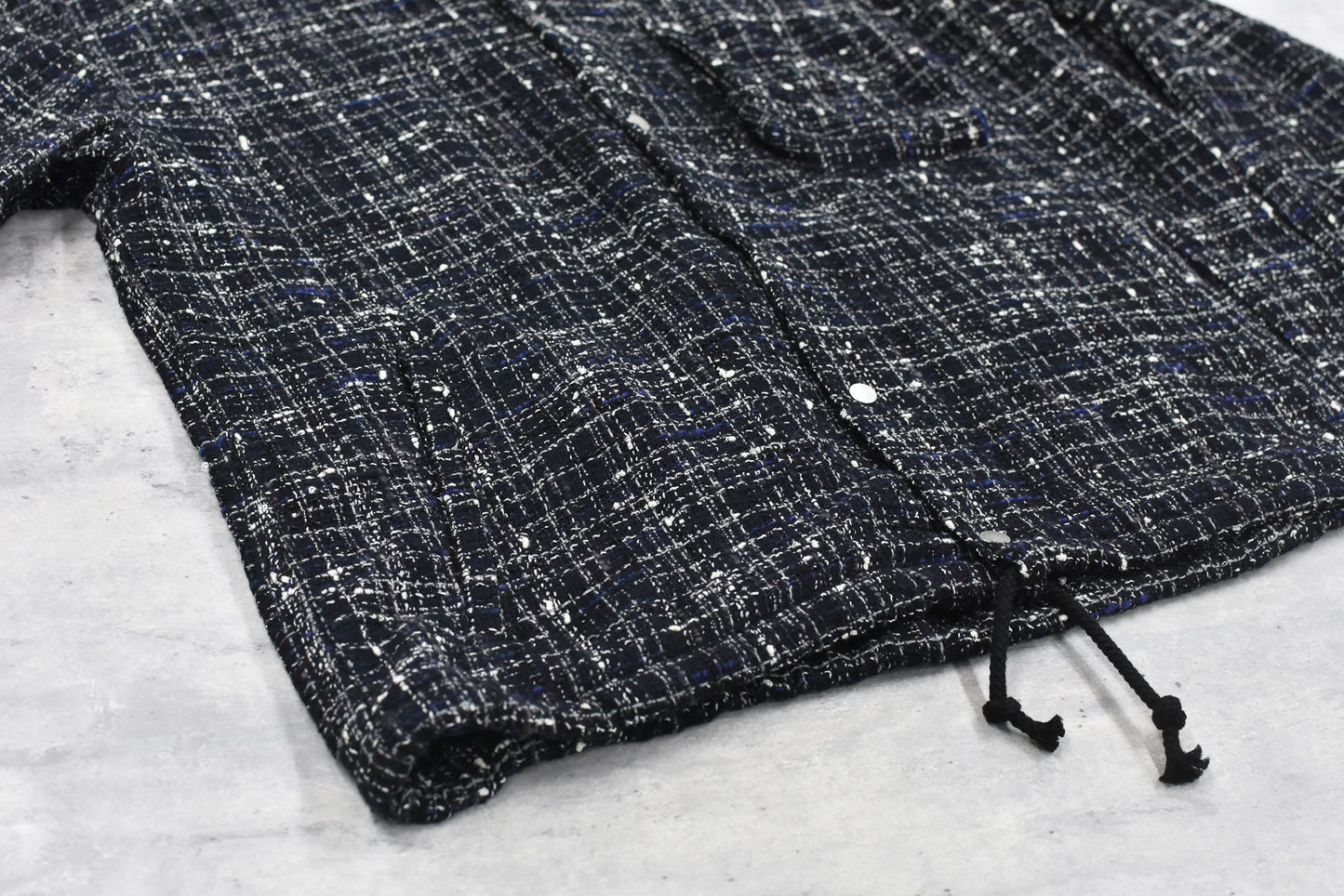 THE JEAN PIERRE / Tweed Dove Coach Shirt - MIDNIGHT BLK