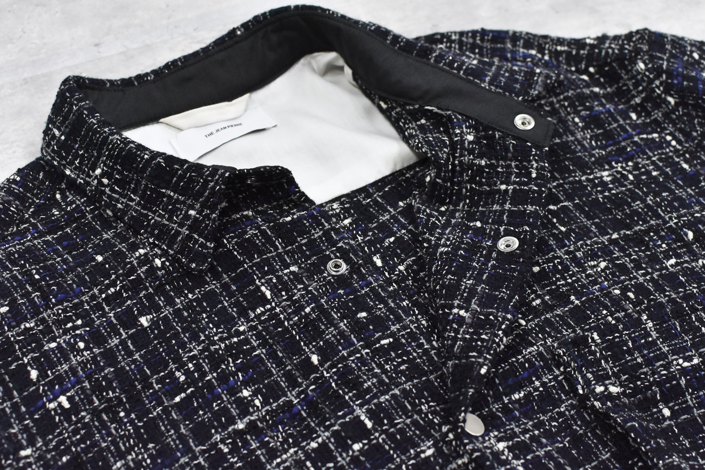 THE JEAN PIERRE / Tweed Dove Coach Shirt - MIDNIGHT BLK