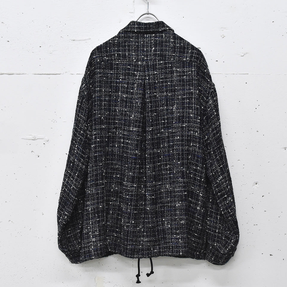 THE JEAN PIERRE / Tweed Dove Coach Shirt - MIDNIGHT BLK