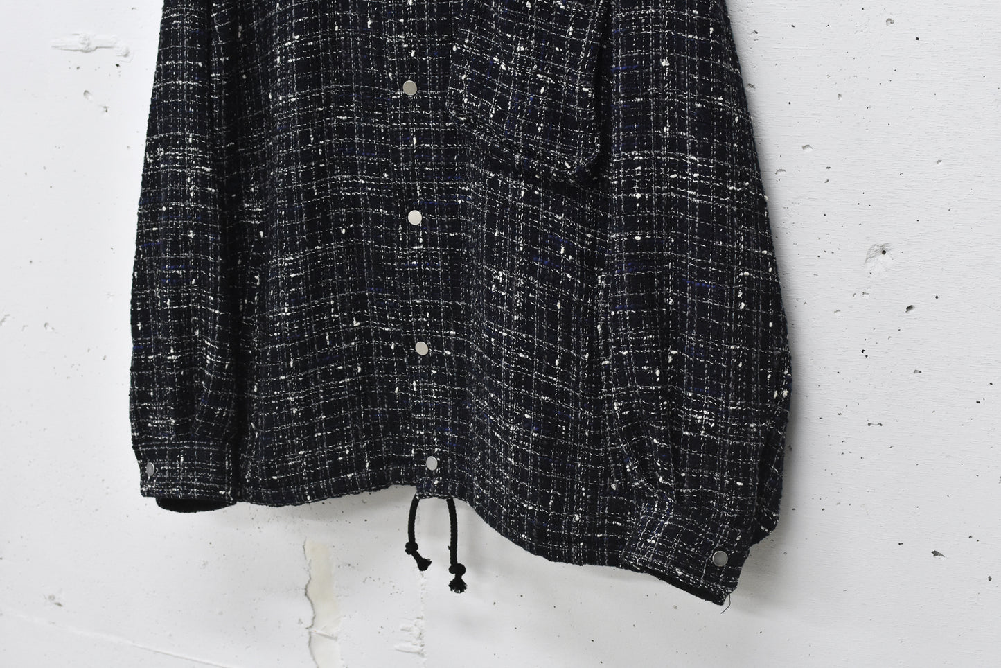 THE JEAN PIERRE / Tweed Dove Coach Shirt - MIDNIGHT BLK