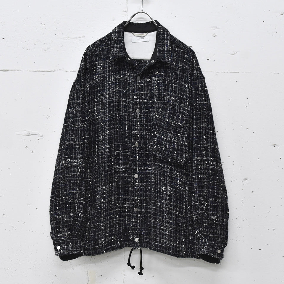 THE JEAN PIERRE / Tweed Dove Coach Shirt - MIDNIGHT BLK