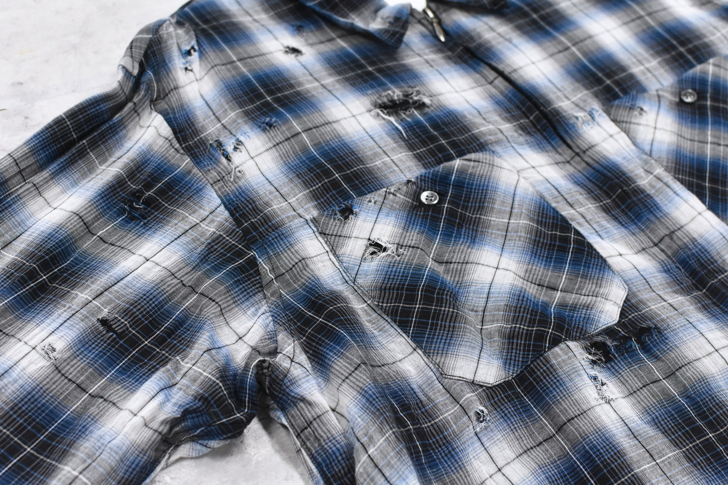 THE JEAN PIERRE / Grunge Destroy Kurt Shirt - BLUE