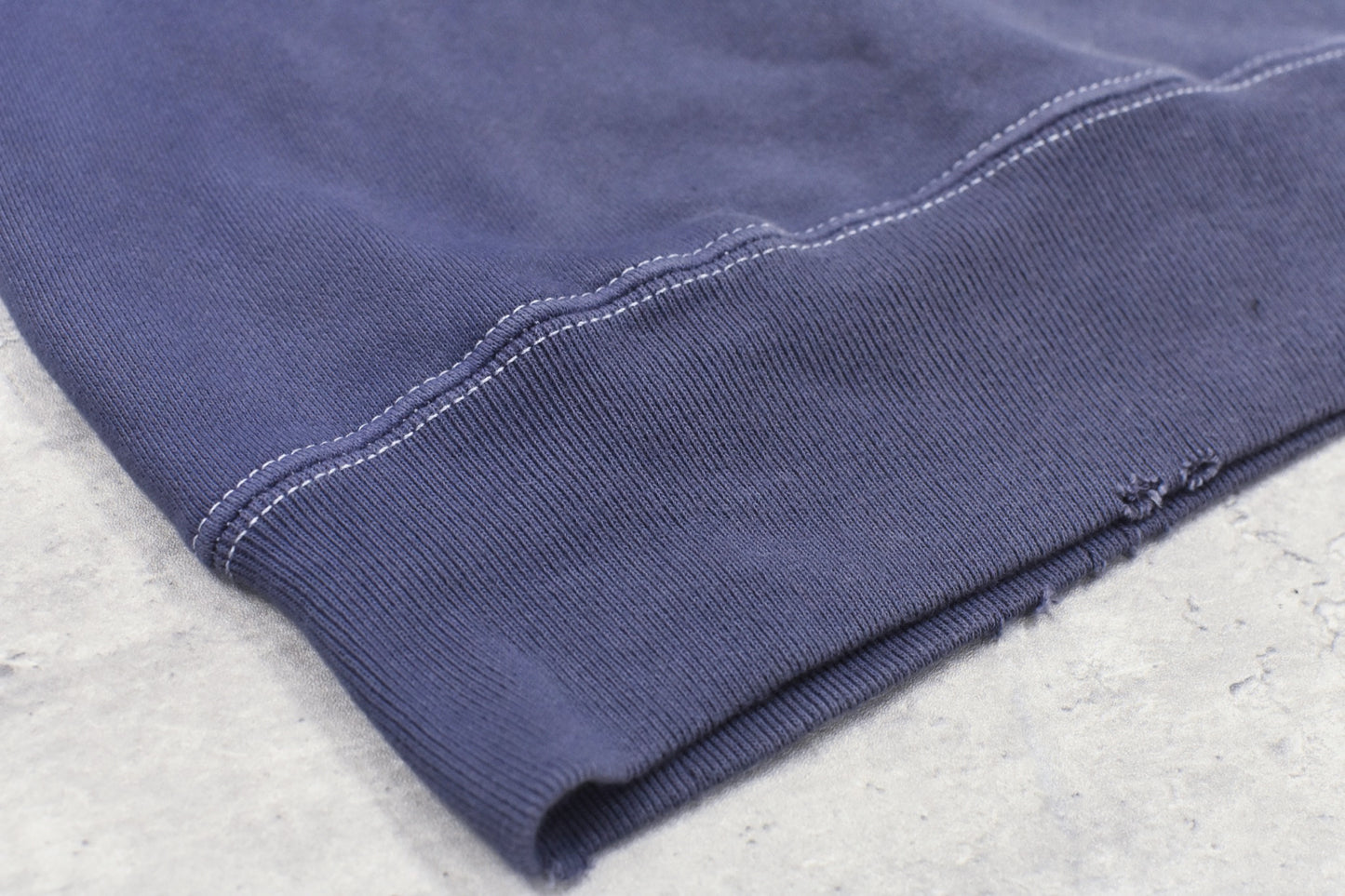 THE JEAN PIERRE / Pigment Grunge Destroy Sweat Shirt - FADE NAVY