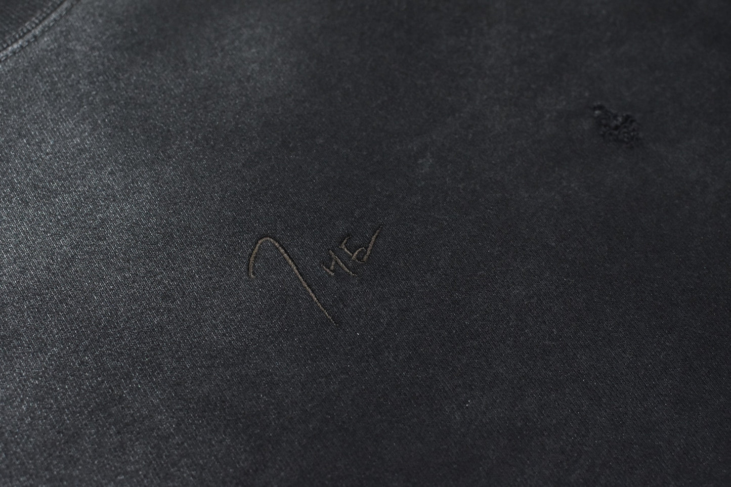THE JEAN PIERRE / Pigment Grunge Destroy Sweat Shirt - FADE BLK