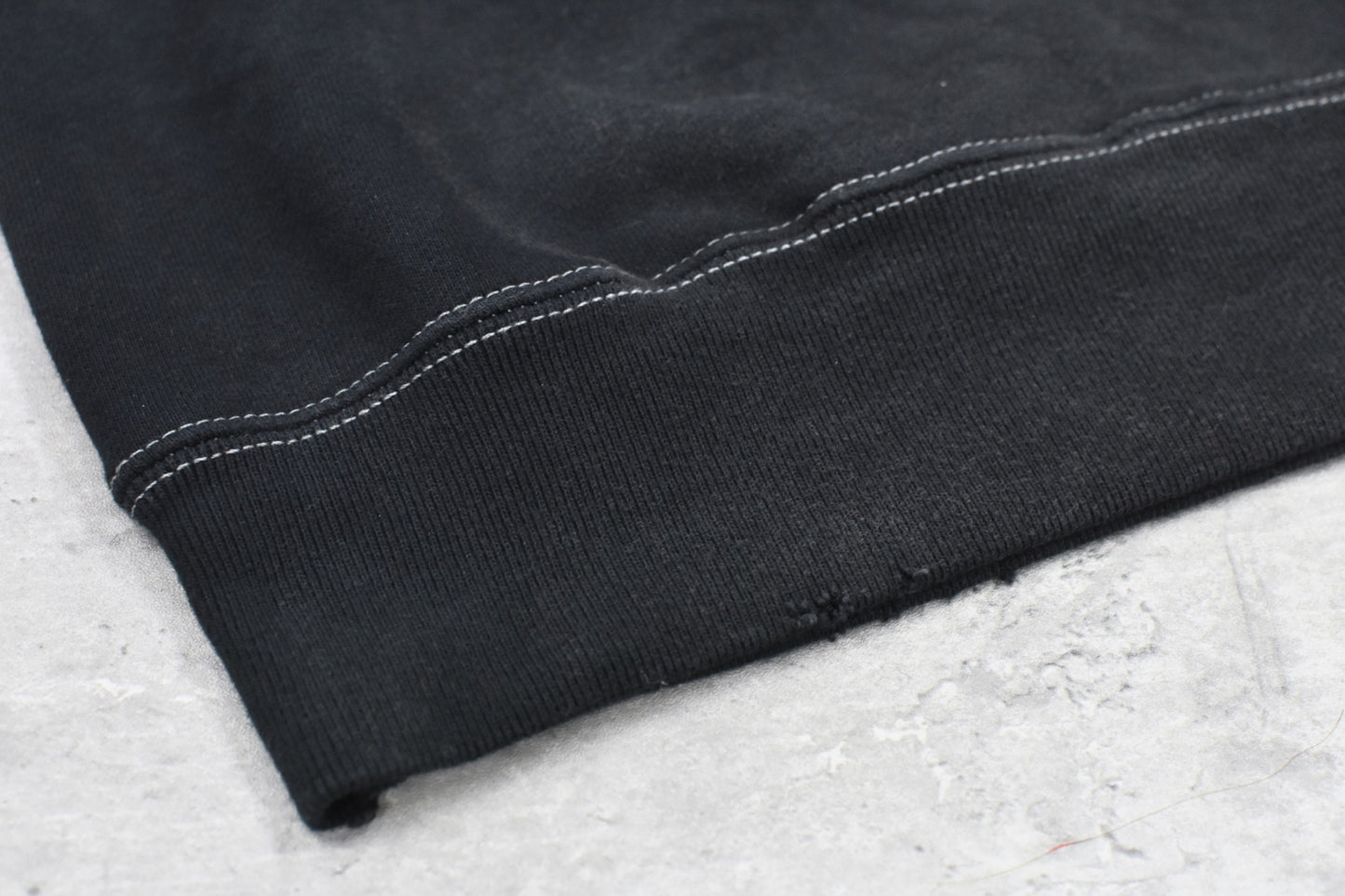 THE JEAN PIERRE / Pigment Grunge Destroy Sweat Shirt - FADE BLK