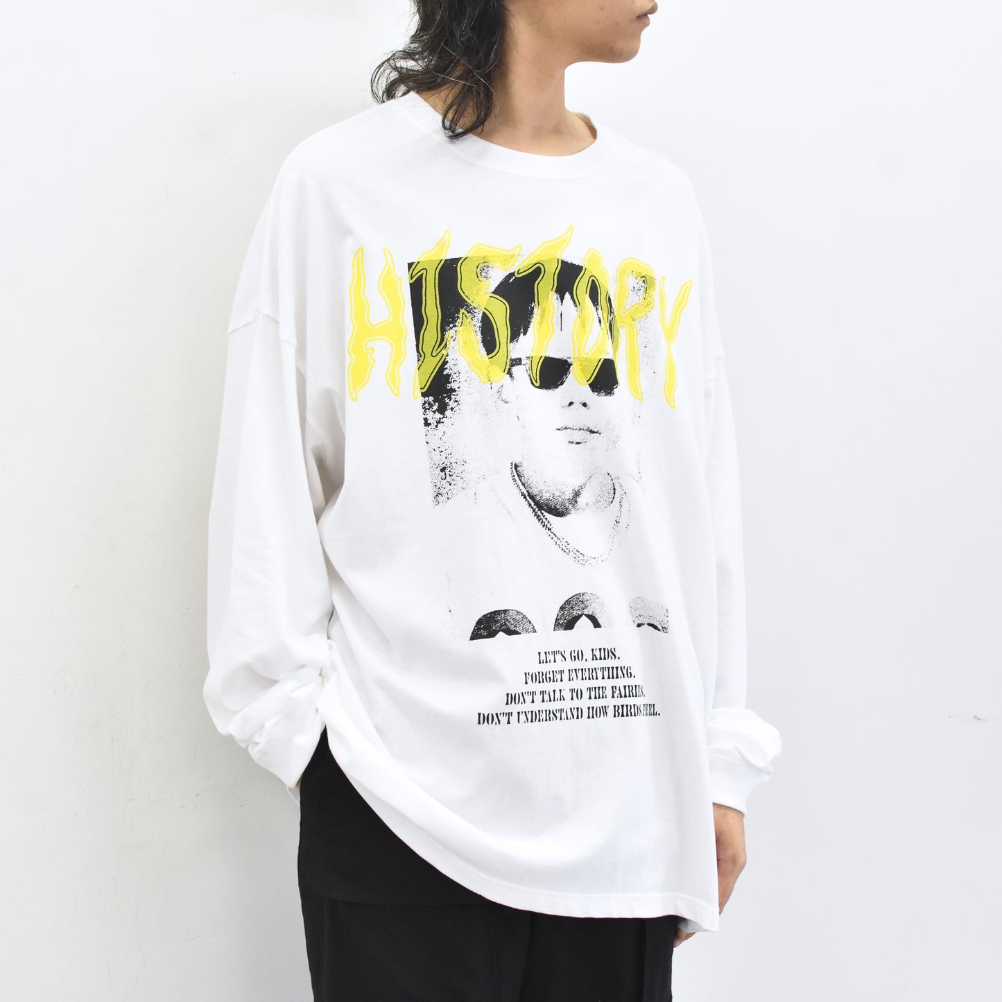 FUMEI / EVIL CAR L/S T-SHIRT - WHITE