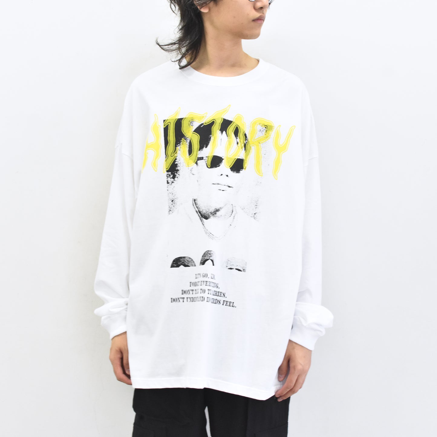 FUMEI / EVIL CAR L/S T-SHIRT - WHITE