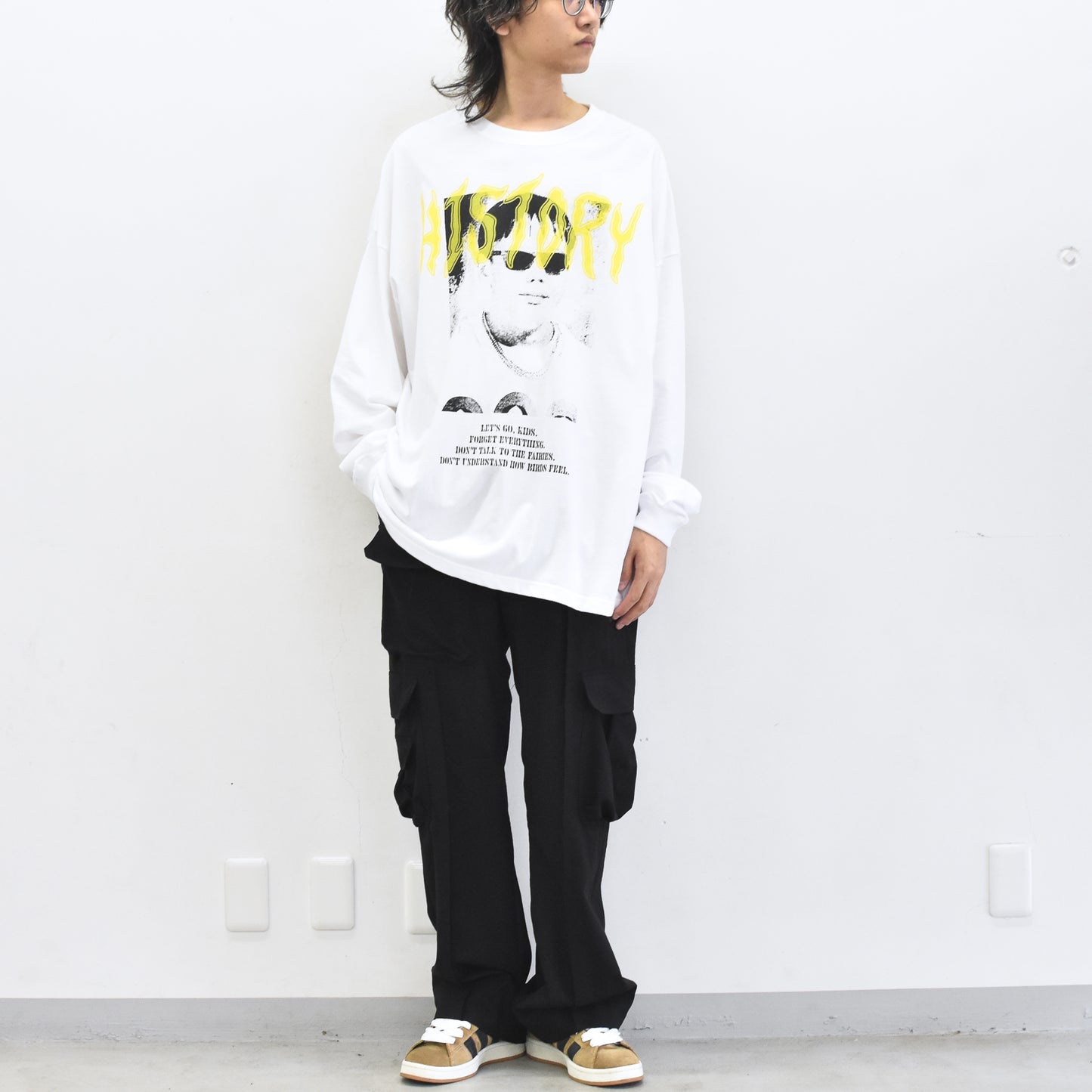 FUMEI / EVIL CAR L/S T-SHIRT - WHITE