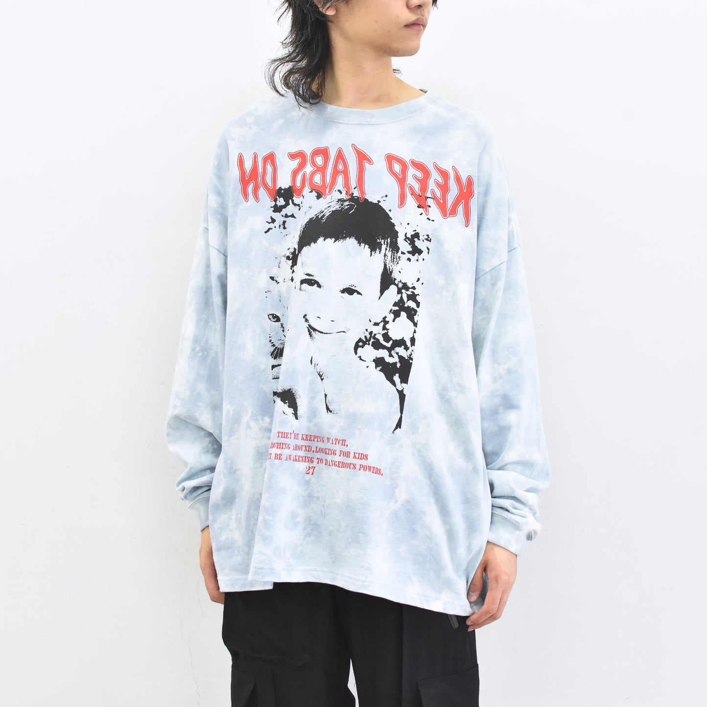 FUMEI / CAT? L/S T-SHIRT - BLUE