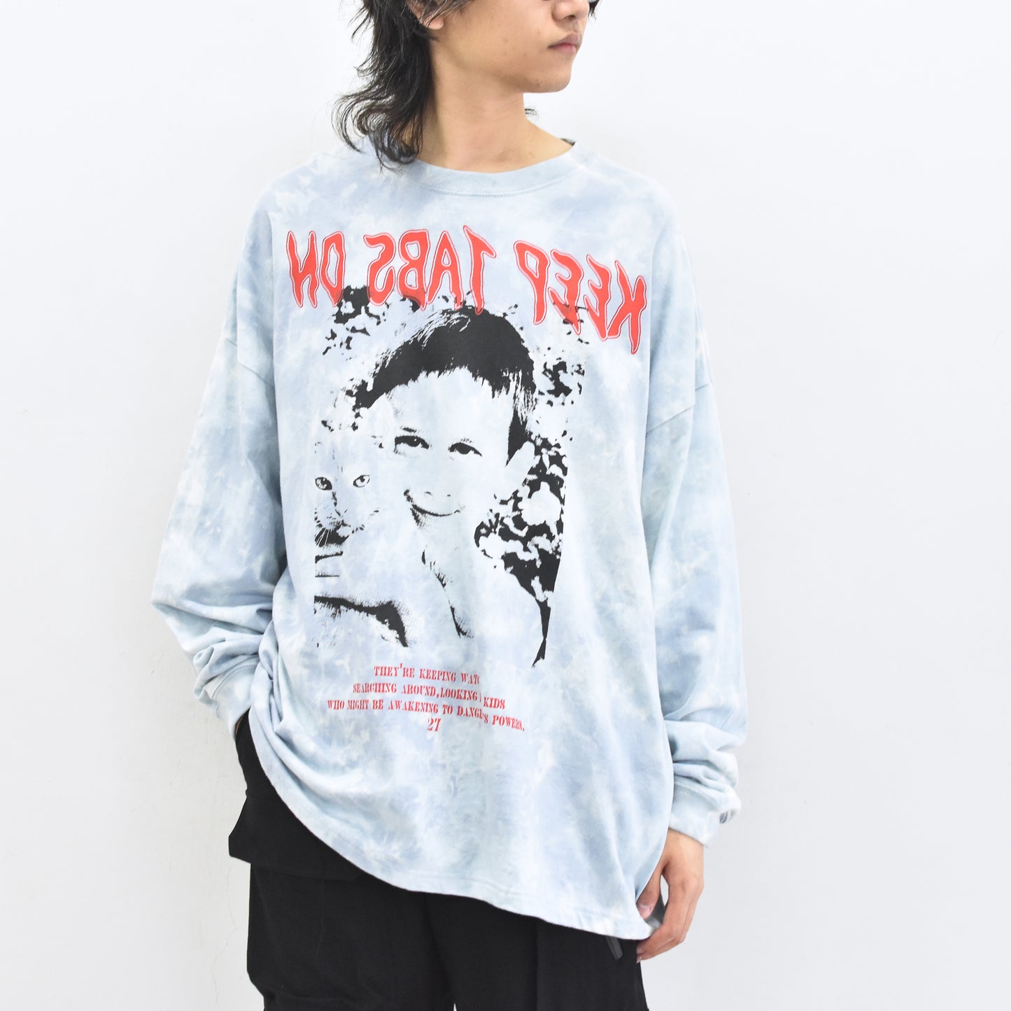 FUMEI / CAT? L/S T-SHIRT - BLUE