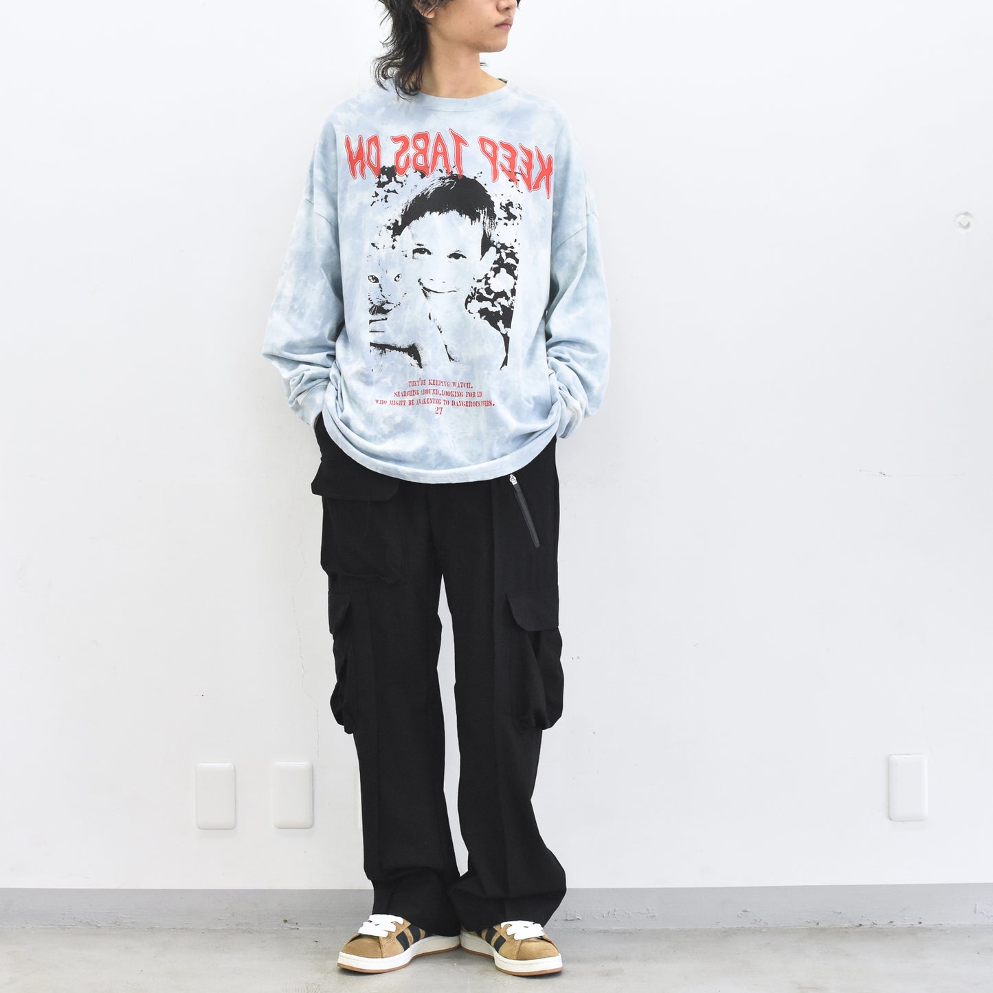 FUMEI / CAT? L/S T-SHIRT - BLUE
