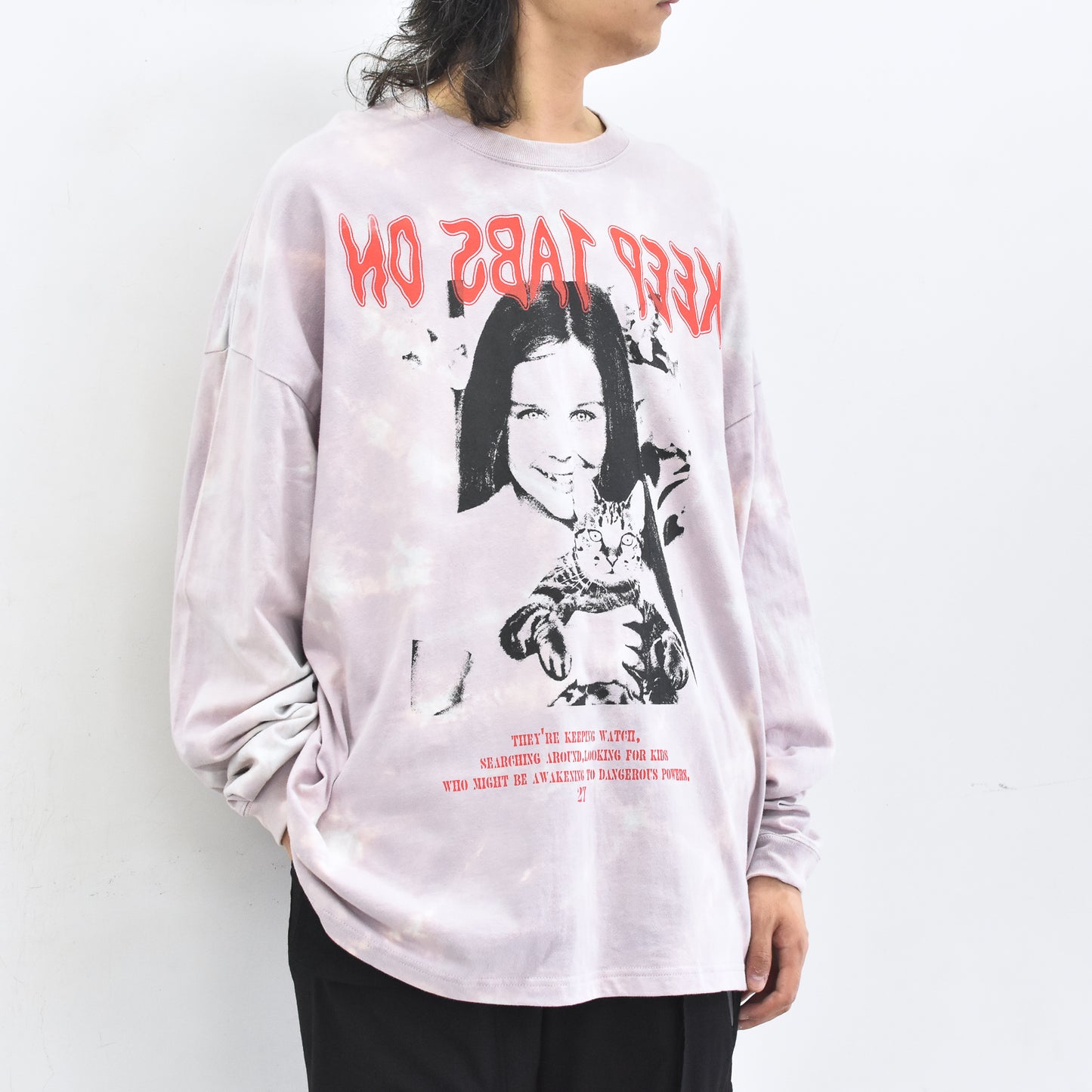 FUMEI / CAT? L/S T-SHIRT - PURPLE