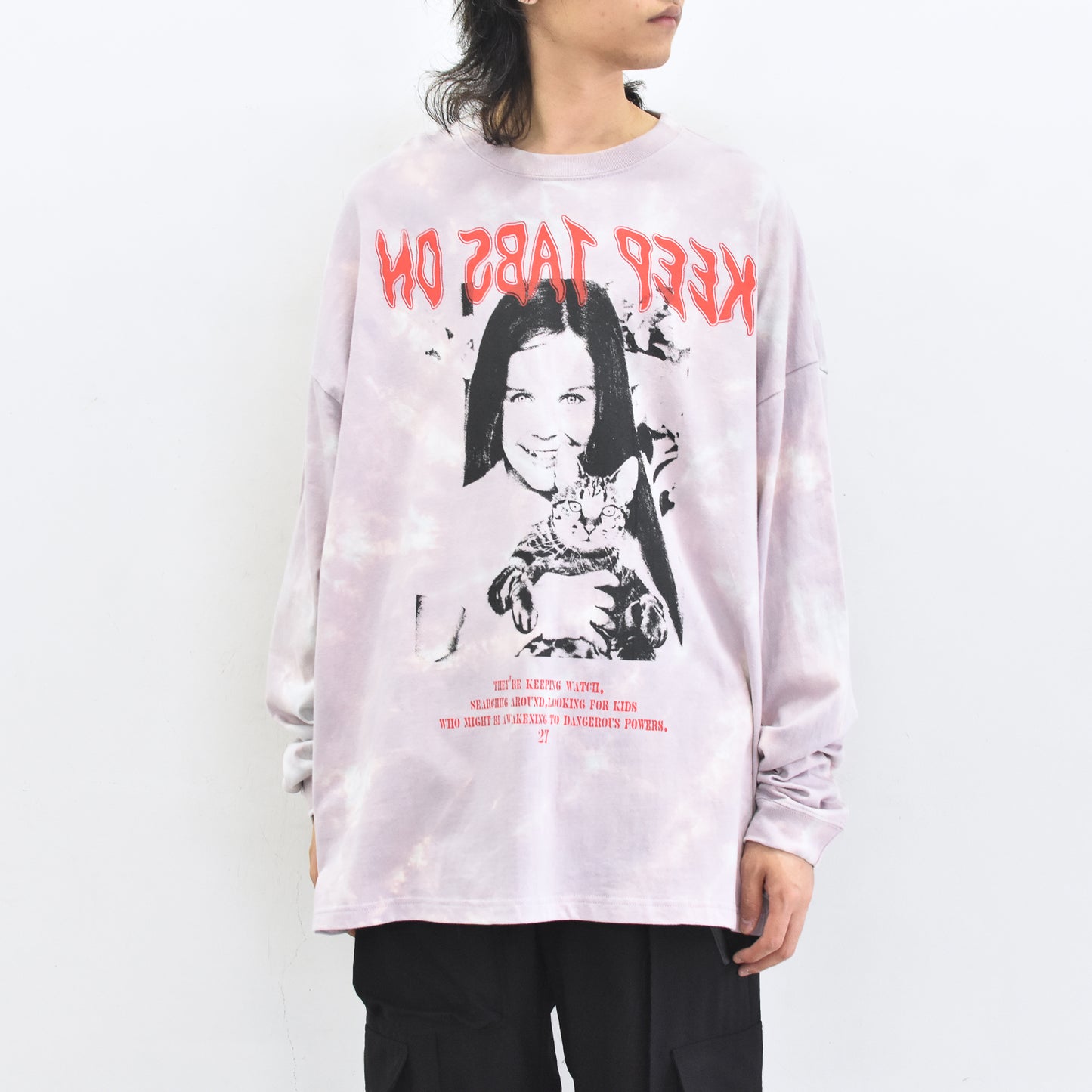 FUMEI / CAT? L/S T-SHIRT - PURPLE
