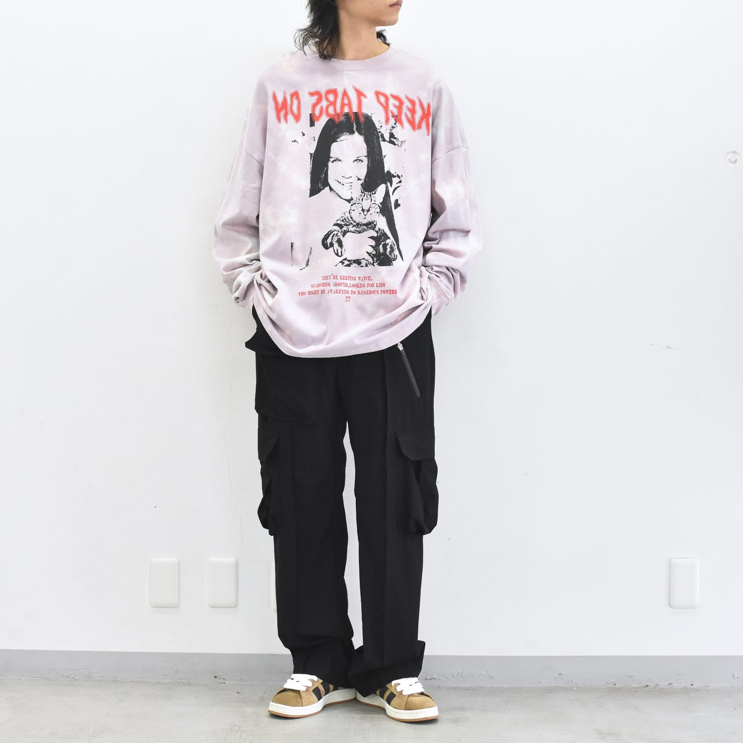 FUMEI / CAT? L/S T-SHIRT - PURPLE