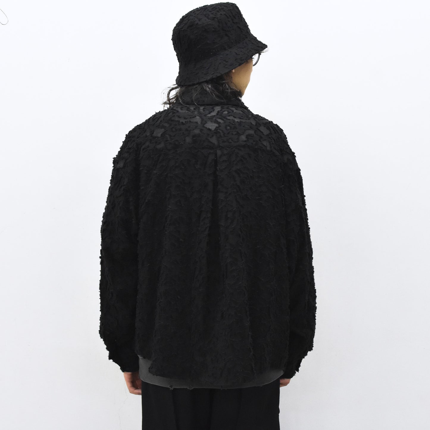 THE JEAN PIERRE / Grunge Jacquard Bucket Hat - BLACK