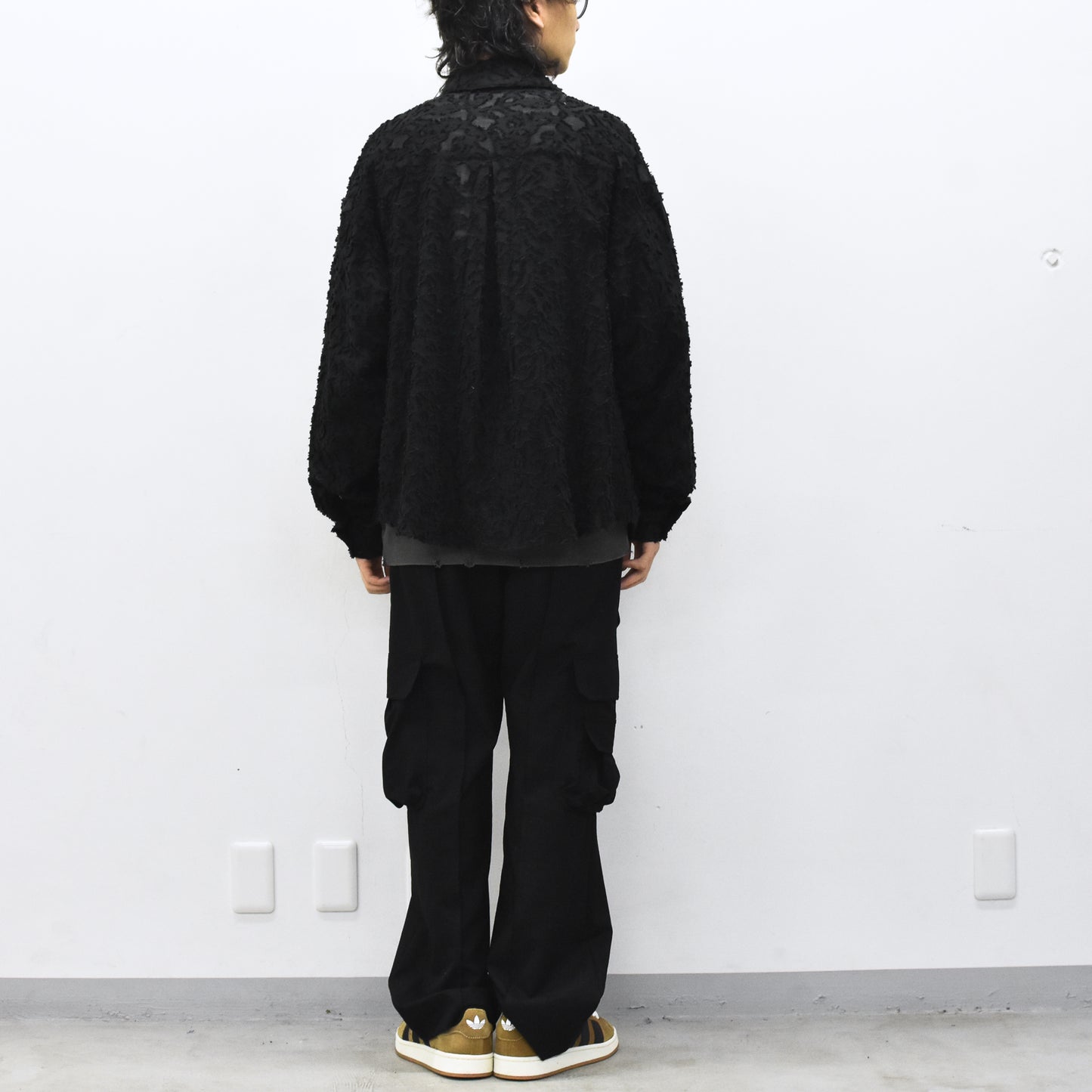 THE JEAN PIERRE / Grunge Jacquard Shirt - BLACK