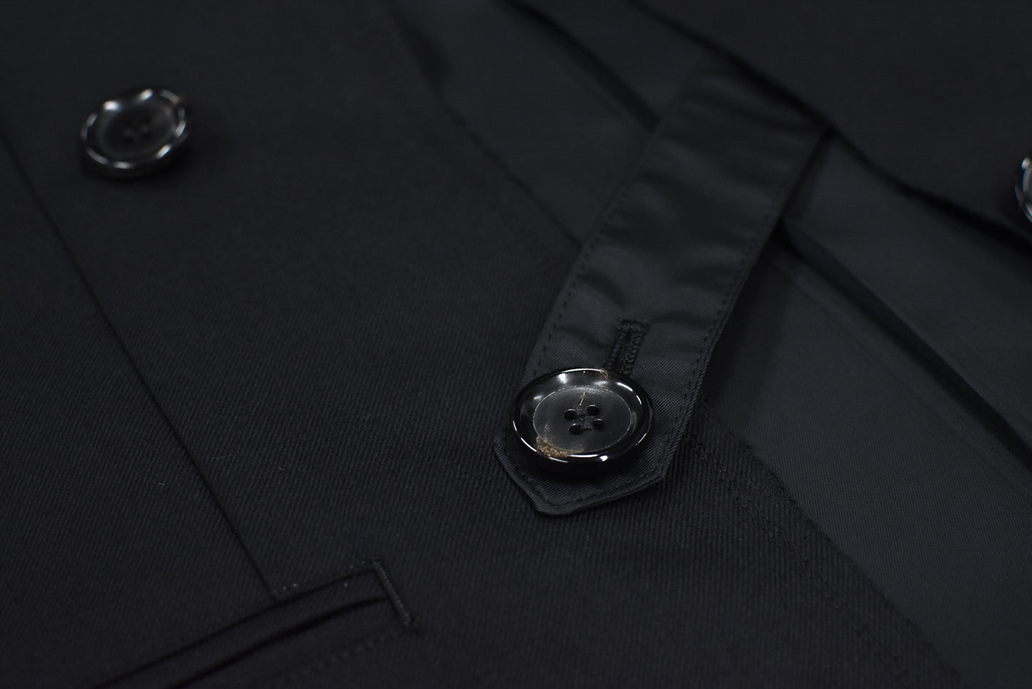 THE JEAN PIERRE / Tear Off Double Jacket - BLACK