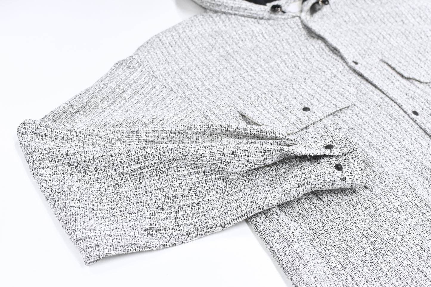 THE JEAN PIERRE / Tweed Hoodie Dove Shirt - WHITE