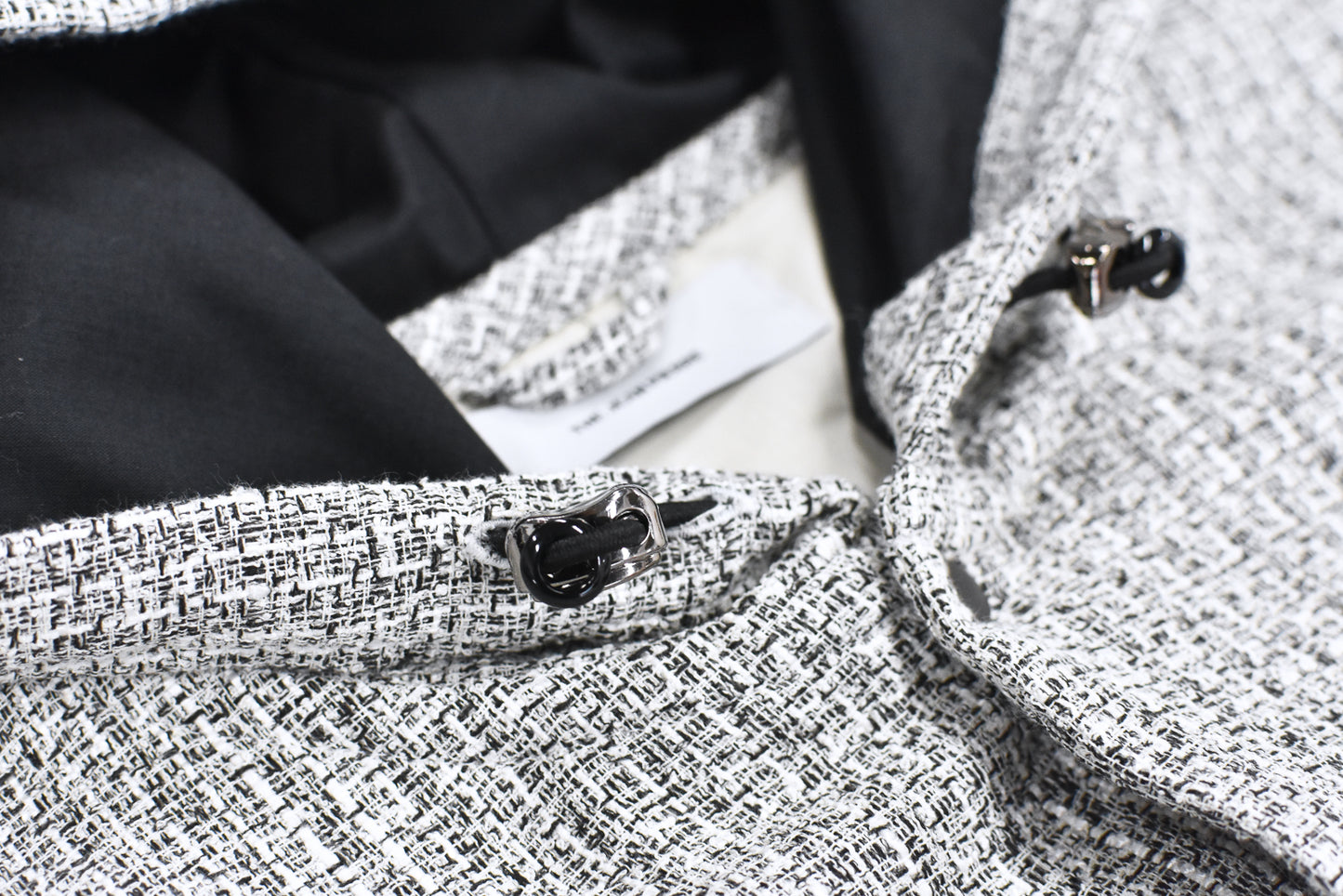 THE JEAN PIERRE / Tweed Hoodie Dove Shirt - WHITE