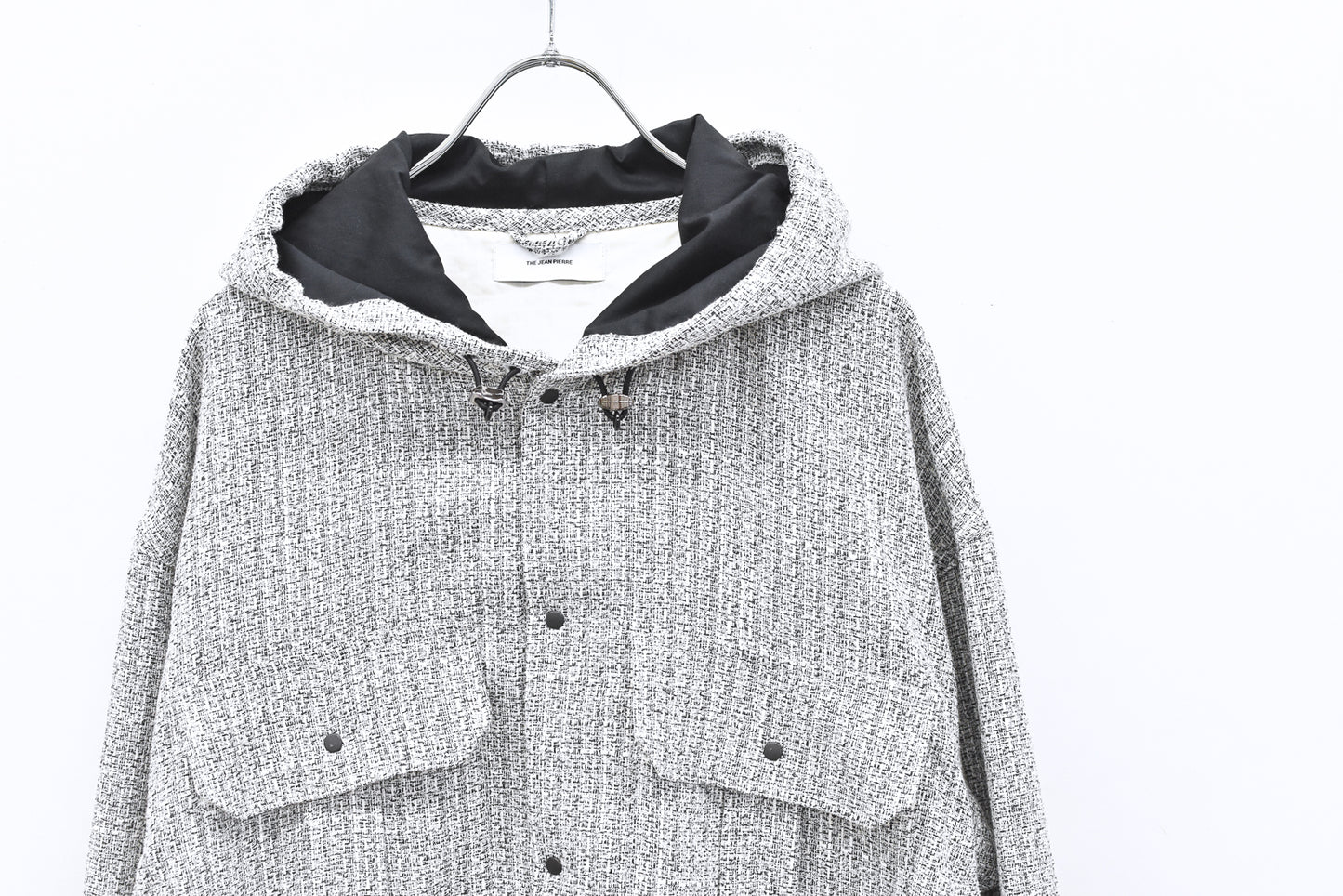 THE JEAN PIERRE / Tweed Hoodie Dove Shirt - WHITE