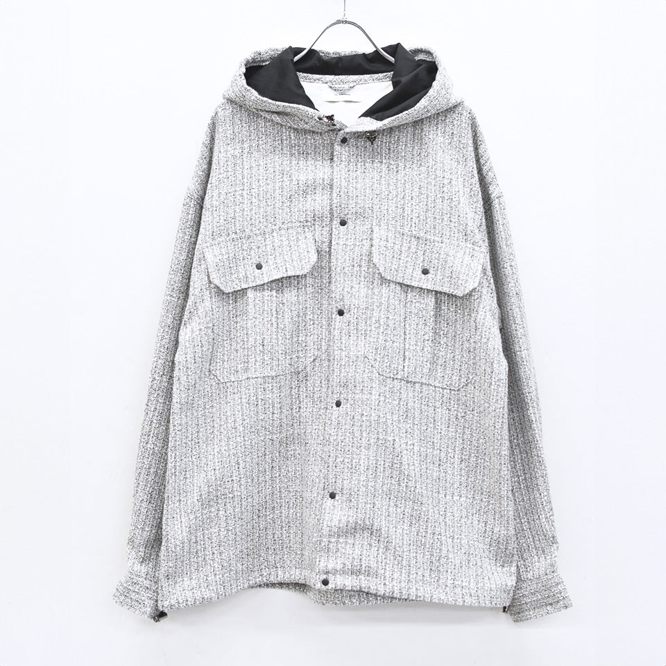 THE JEAN PIERRE / Tweed Hoodie Dove Shirt - WHITE