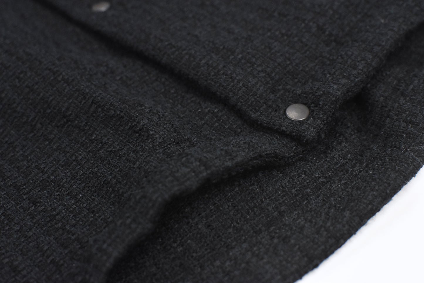 THE JEAN PIERRE / Tweed Hoodie Dove Shirt - BLACK