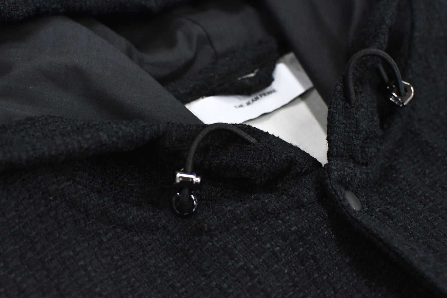 THE JEAN PIERRE / Tweed Hoodie Dove Shirt - BLACK
