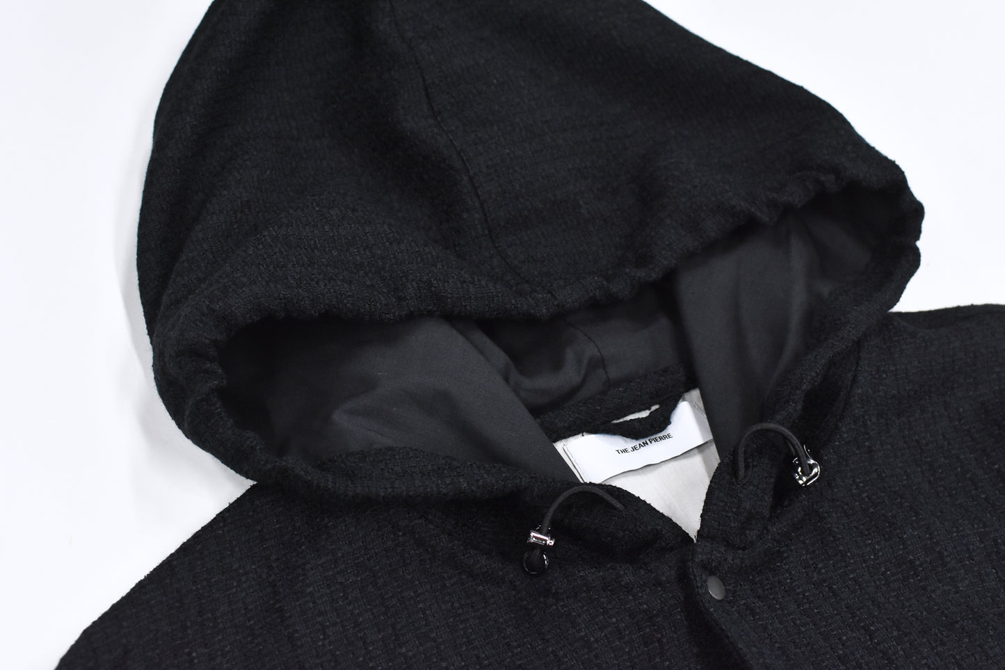 THE JEAN PIERRE / Tweed Hoodie Dove Shirt - BLACK