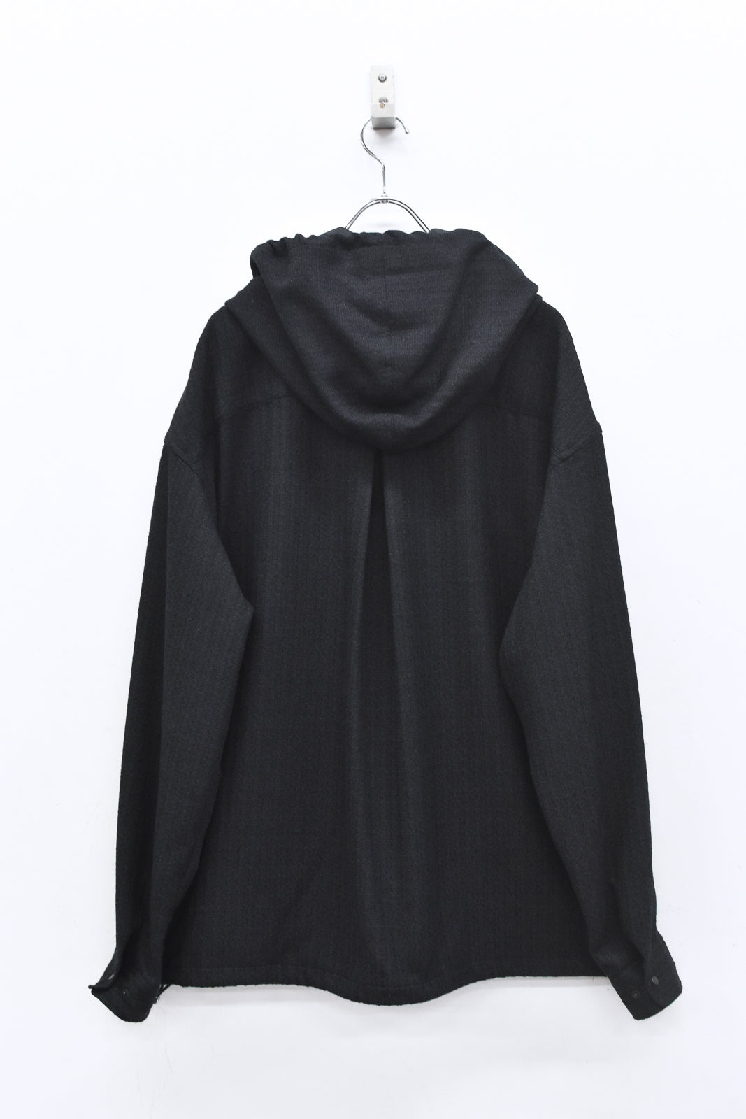 THE JEAN PIERRE / Tweed Hoodie Dove Shirt - BLACK