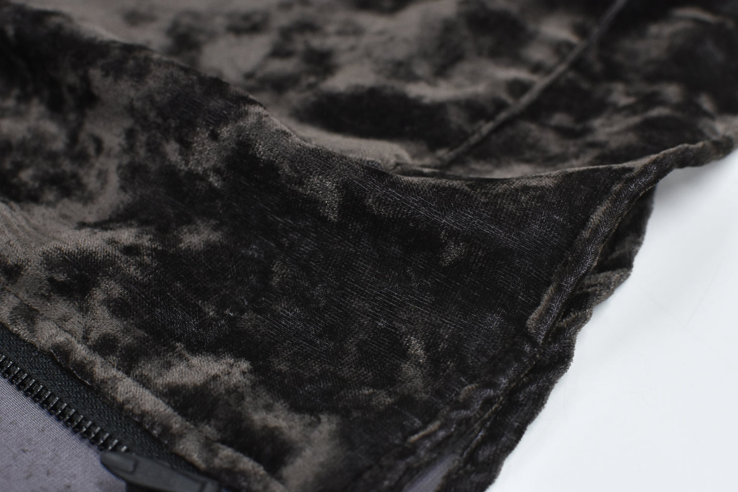 THE JEAN PIERRE / Chambray Velvet Zip Safari Shirt - FADE BLACK