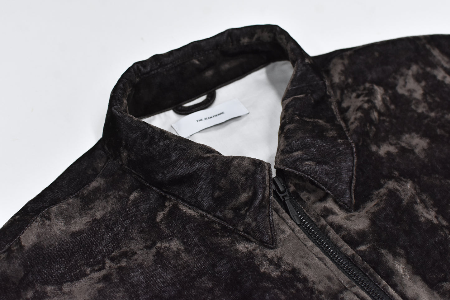 THE JEAN PIERRE / Chambray Velvet Zip Safari Shirt - FADE BLACK