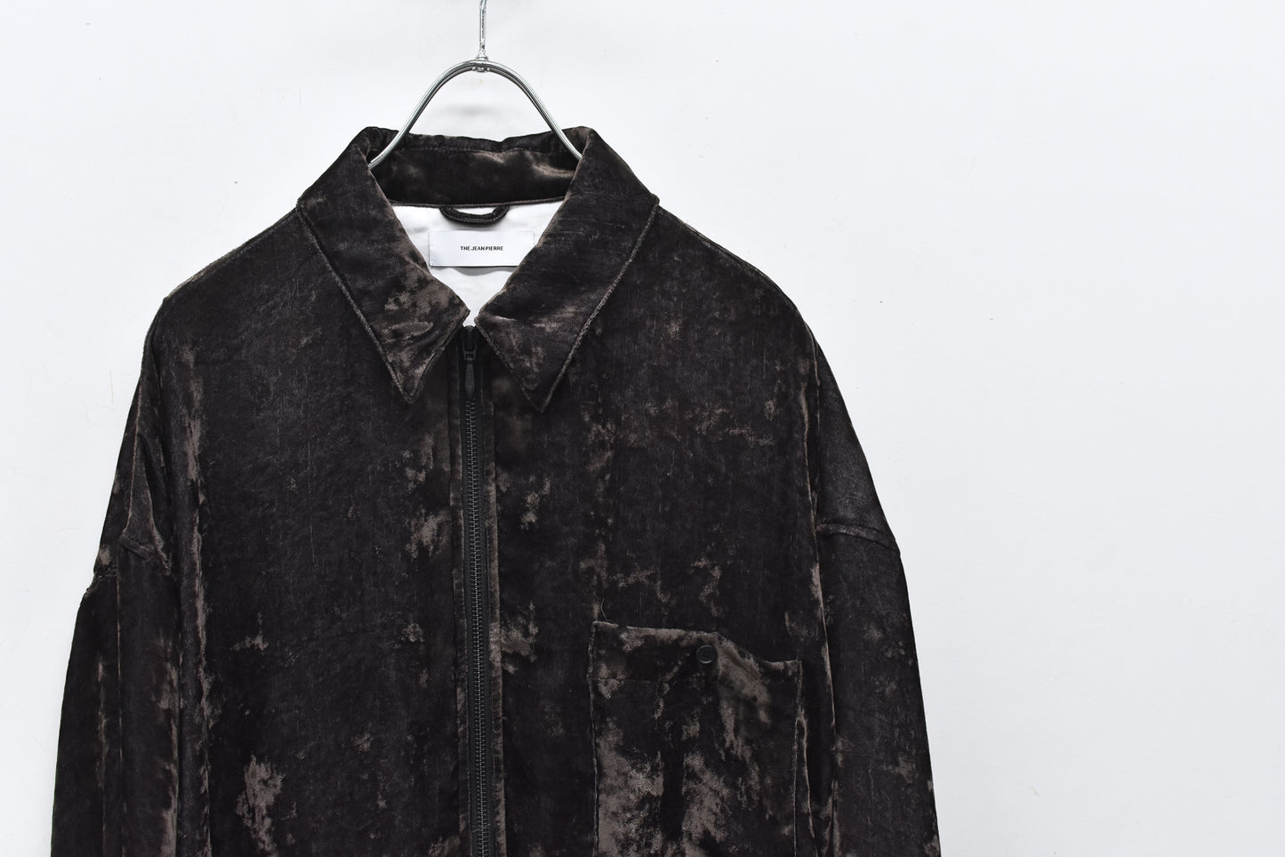 THE JEAN PIERRE / Chambray Velvet Zip Safari Shirt - FADE BLACK
