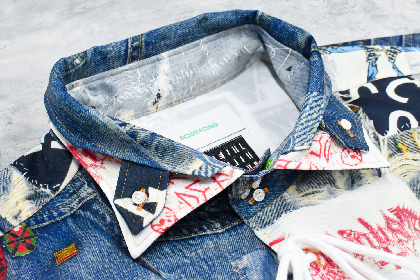 BODYSONG. / TROMPE L'OEIL DENIM PATTERN SHJ JUV - BLUE