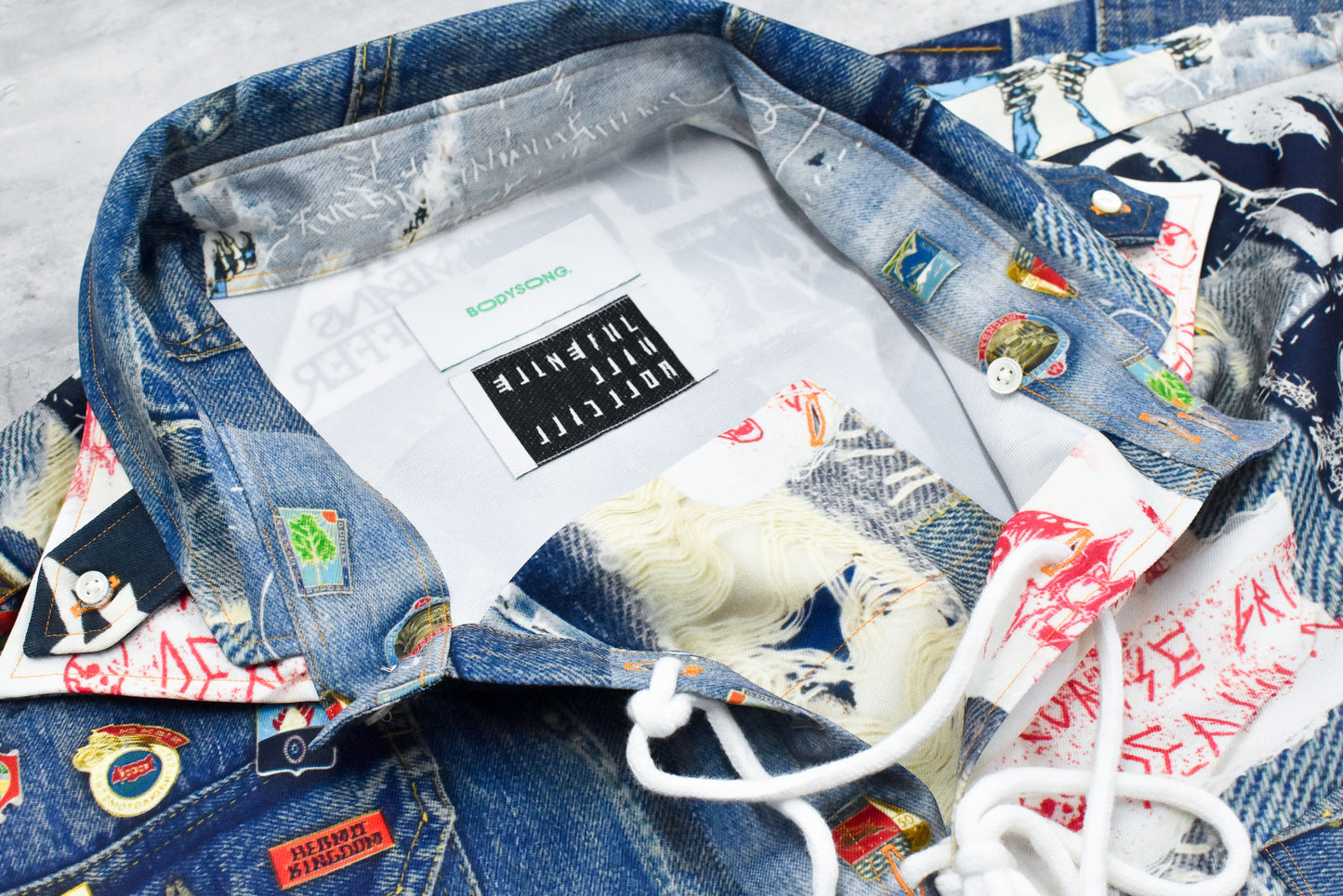 BODYSONG. / TROMPE L'OEIL DENIM PATTERN SHJ JUV - BLUE