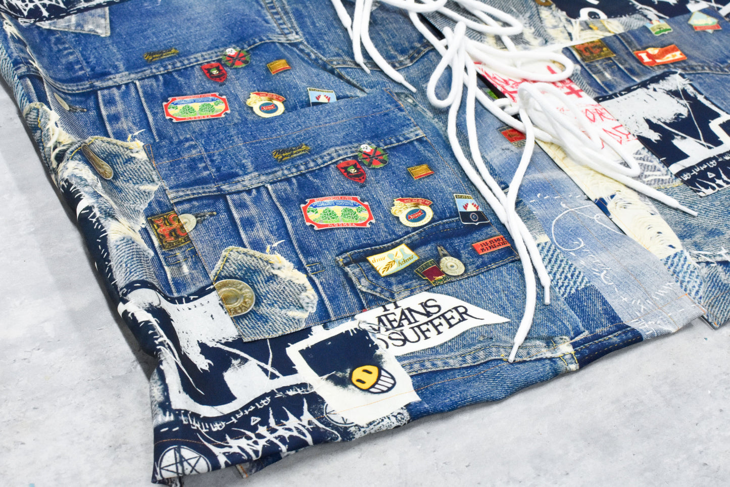 BODYSONG. / TROMPE L'OEIL DENIM PATTERN SHJ JUV - BLUE