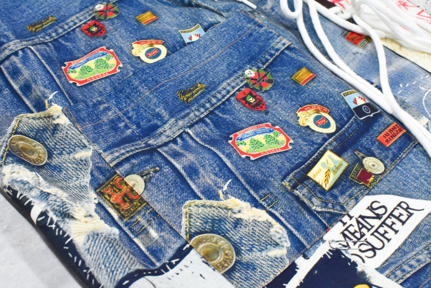 BODYSONG. / TROMPE L'OEIL DENIM PATTERN SHJ JUV - BLUE