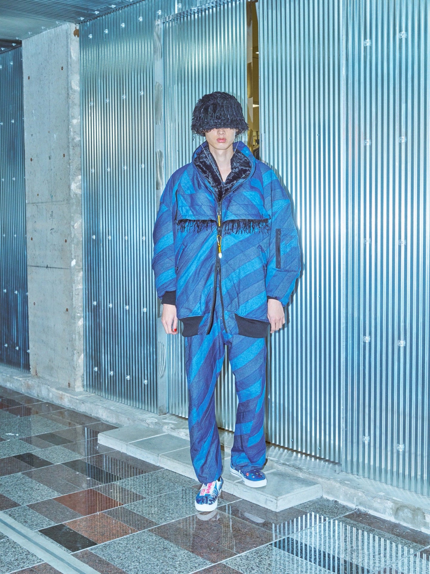 BODYSONG. / 先行予約 ROUND SILHOUETTE ARTISAN PATCHWORK N2B - NAVY