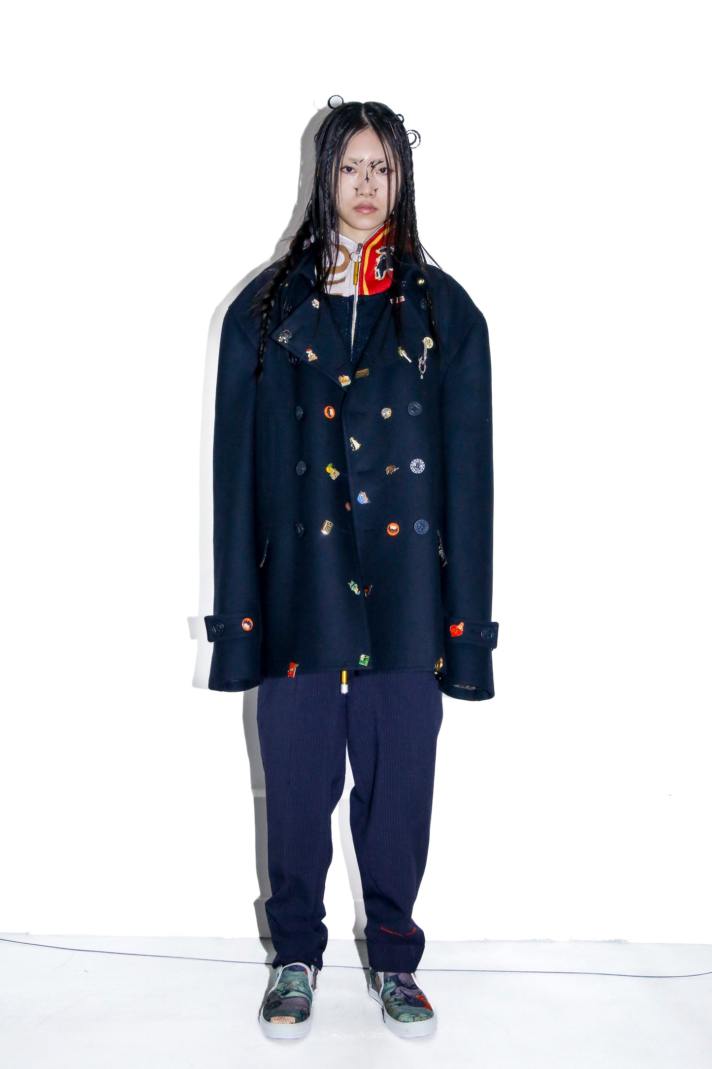 BODYSONG. / 先行予約 EARHOOD GLITTERY BALACLAVA ZIP SWEATER - BLACK
