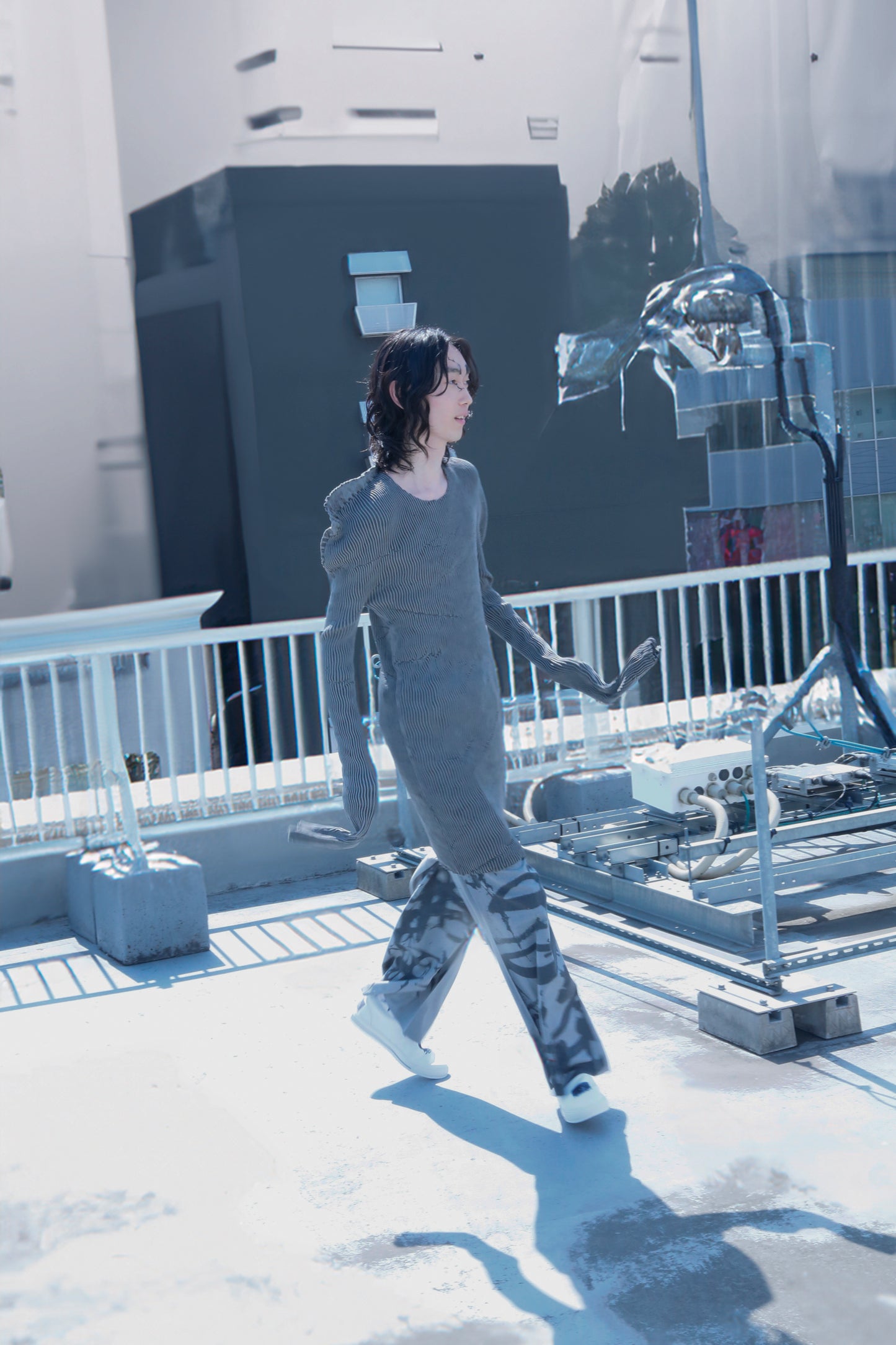BODYSONG. / 先行予約 SEAMLESS THIN KNIT F25 / RIB - GREY